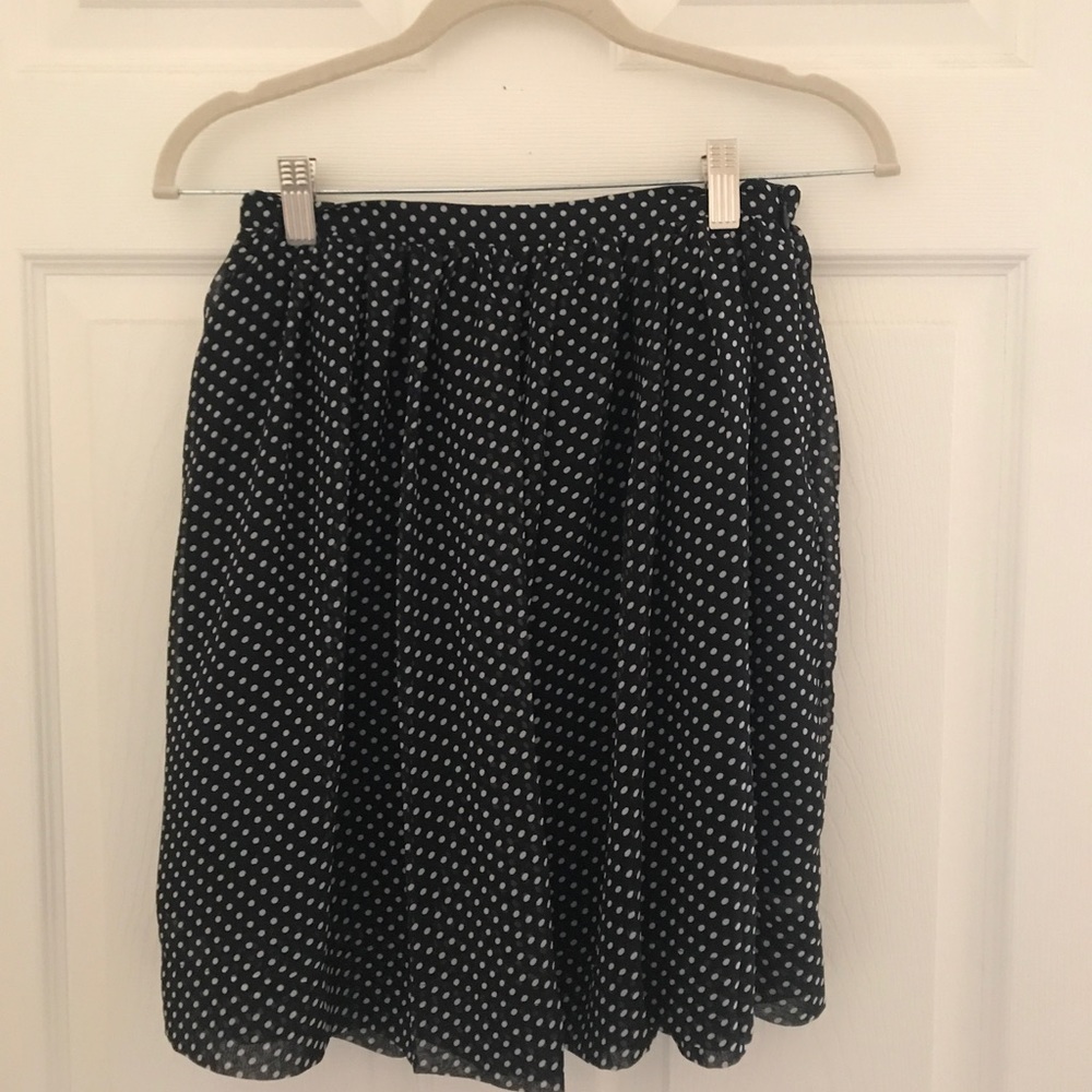 Comme toi polka dot business casual skirt